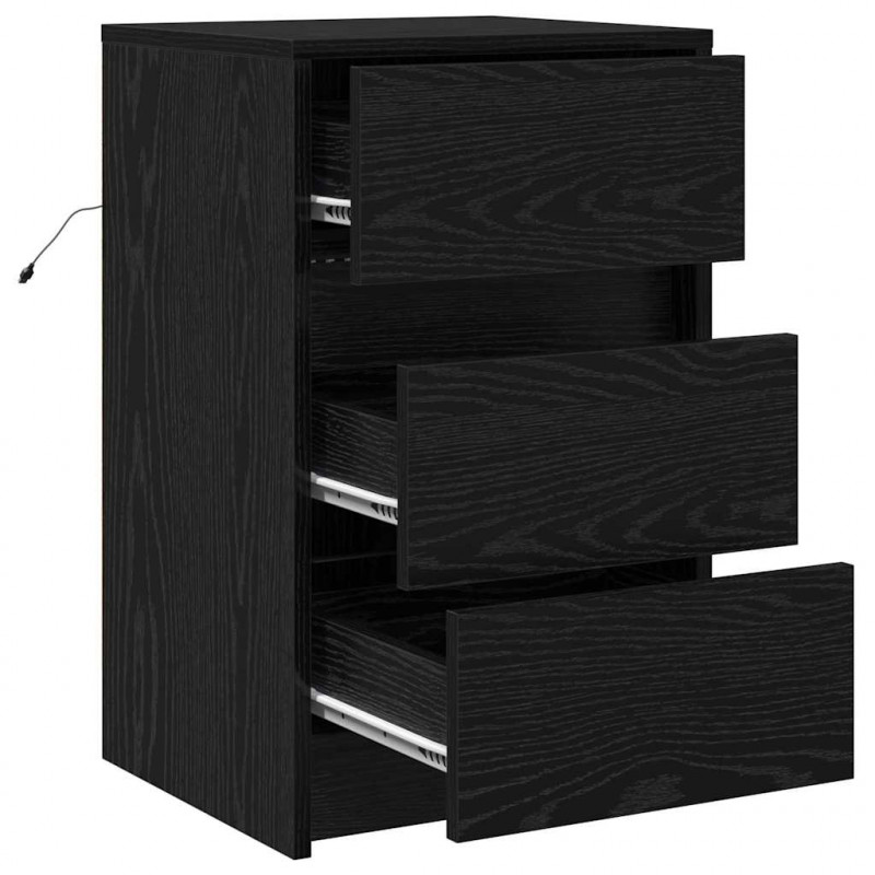 Szafka Nocna Czarny Dąb 38 x 34 x 61 cm Materiał drewnopochodny