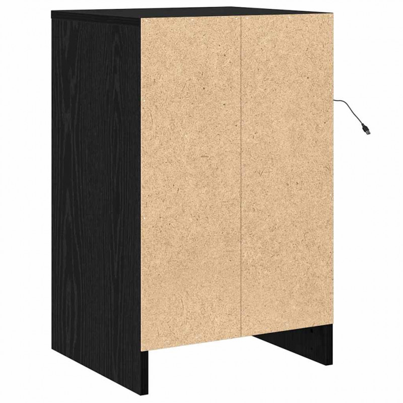 Szafka Nocna Czarny Dąb 38 x 34 x 61 cm Materiał drewnopochodny