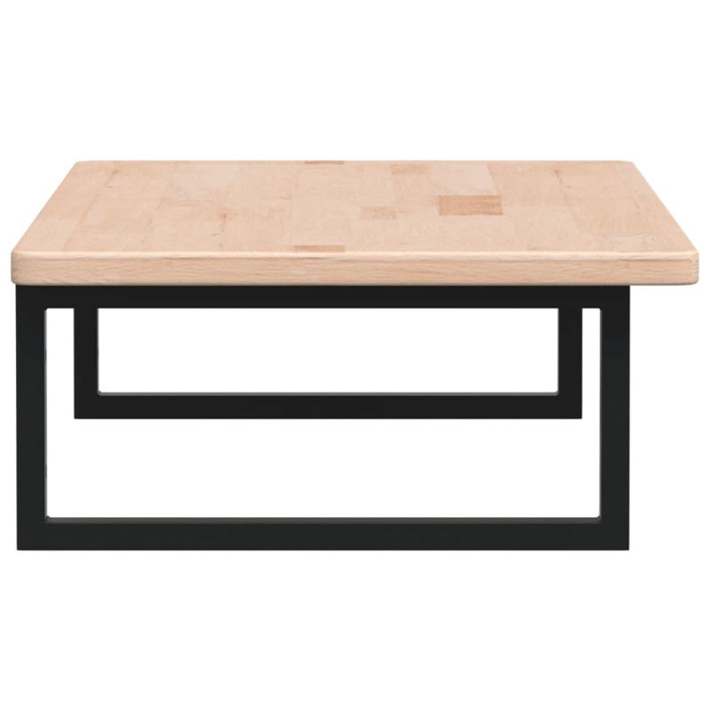 Półka ścienna pod umywalkę, stal i lite drewno dębowe