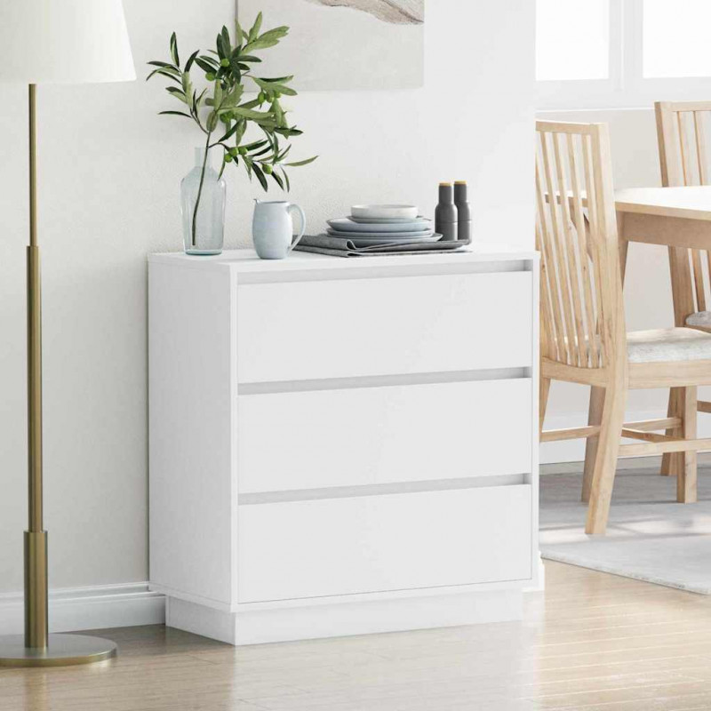 Szafka Nocna Biały 71 x 34,5 x 75 cm Materiał drewnopochodny