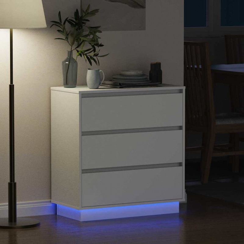 Szafka Nocna Biały 71 x 34,5 x 75 cm Materiał drewnopochodny