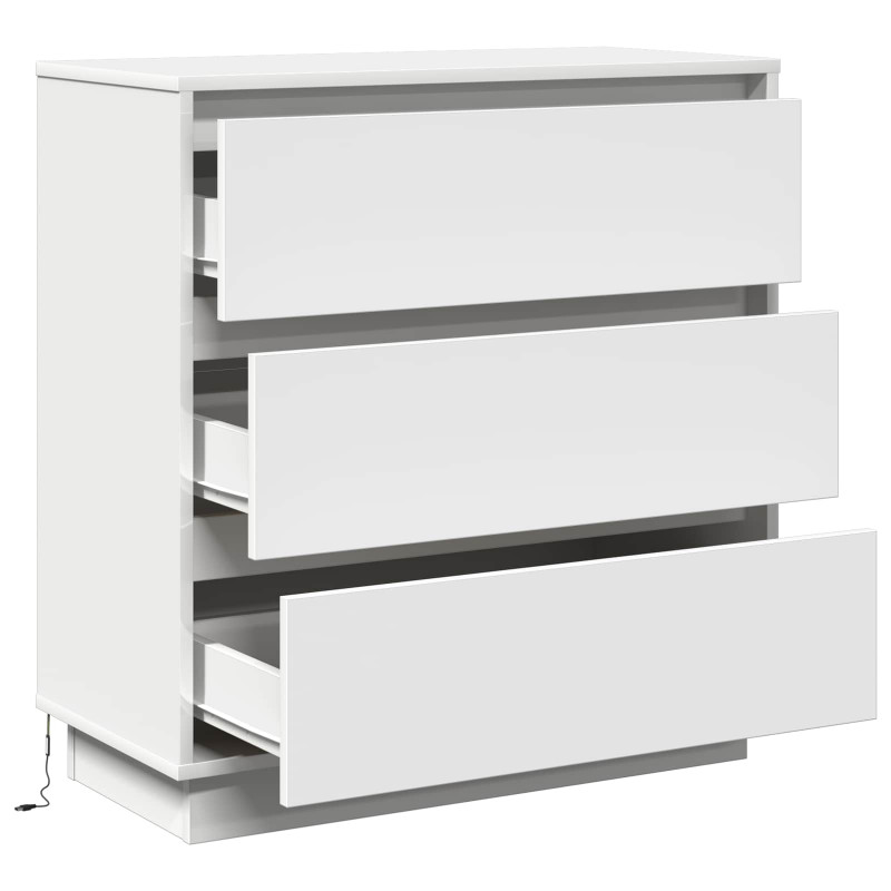 Szafka Nocna Biały 71 x 34,5 x 75 cm Materiał drewnopochodny