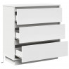 Szafka Nocna Biały 71 x 34,5 x 75 cm Materiał drewnopochodny