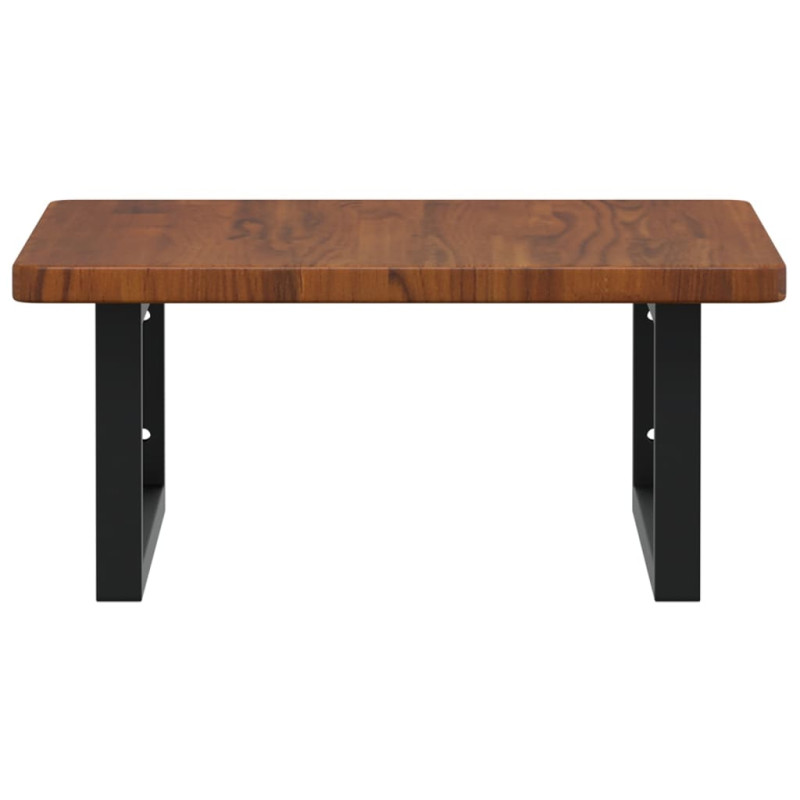 Półka ścienna pod umywalkę, stal i lite drewno dębowe