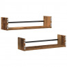 Półka ścienna 2 pcs Stare drewno 60 x 16 x 14 cm