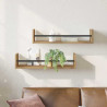 Półka ścienna 2 pcs Dąb rzemieślniczy 60 x 16 x 14 cm