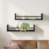 Półka ścienna 2 pcs Czarny Dąb 60 x 16 x 14 cm