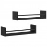 Półka ścienna 2 pcs Czarny Dąb 60 x 16 x 14 cm