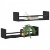 Półka ścienna 2 pcs Czarny Dąb 60 x 16 x 14 cm
