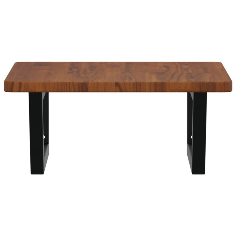 Półka ścienna pod umywalkę, stal i lite drewno dębowe