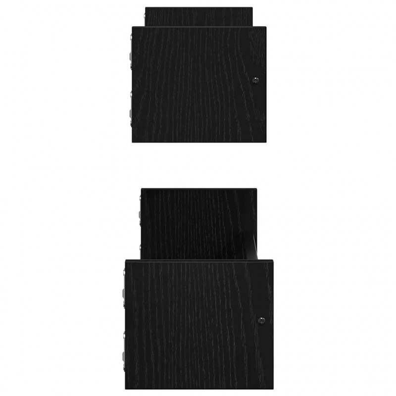 Półka ścienna 2 pcs Czarny Dąb 60 x 16 x 14 cm
