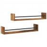 Półka ścienna 2 pcs Stare drewno 80 x 16 x 14 cm