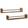 Półka ścienna 2 pcs Stare drewno 80 x 16 x 14 cm