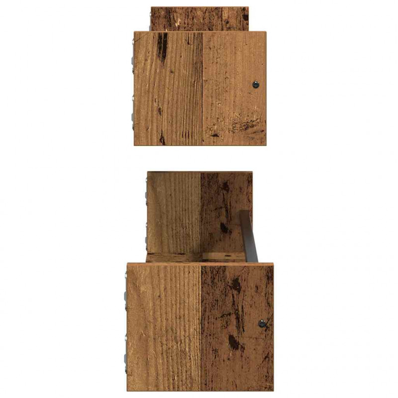 Półka ścienna 2 pcs Stare drewno 80 x 16 x 14 cm