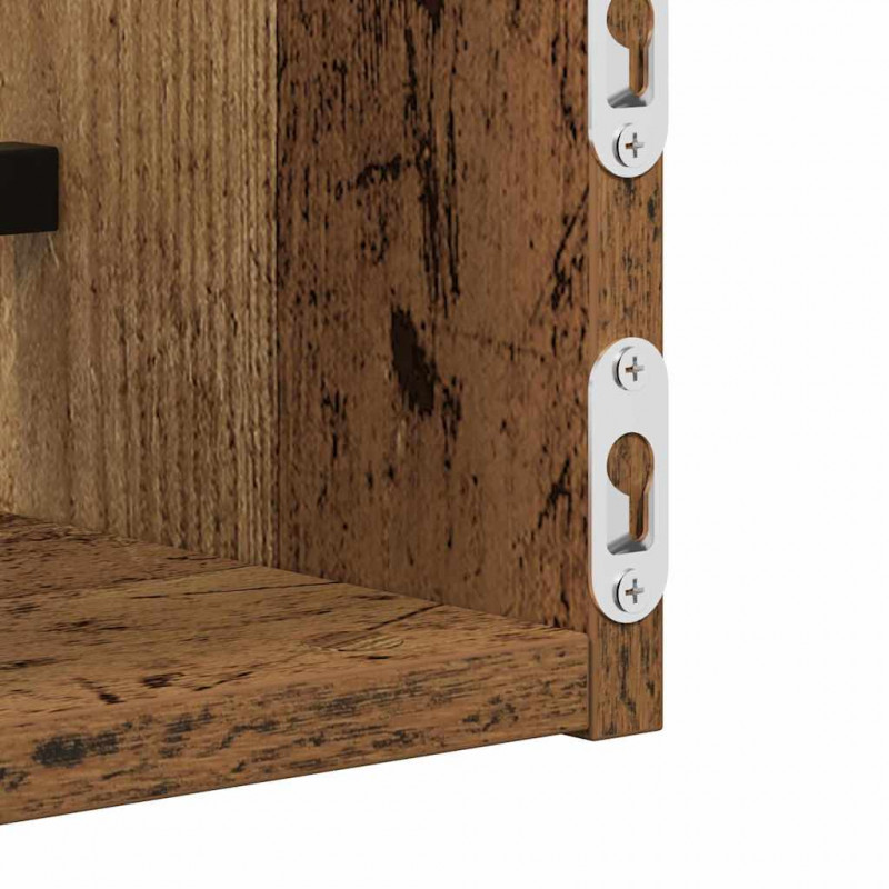 Półka ścienna 2 pcs Stare drewno 80 x 16 x 14 cm