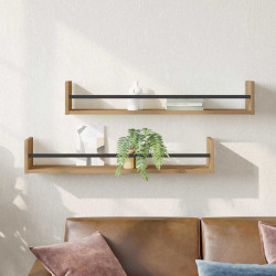 Półka ścienna 2 pcs Dąb rzemieślniczy 80 x 16 x 14 cm