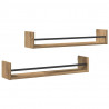 Półka ścienna 2 pcs Dąb rzemieślniczy 80 x 16 x 14 cm