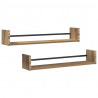 Półka ścienna 2 pcs Dąb rzemieślniczy 80 x 16 x 14 cm