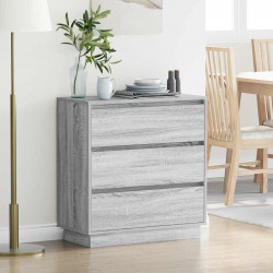 Szafka Nocna Szary 71 x 34,5 x 75 cm Materiał drewnopochodny