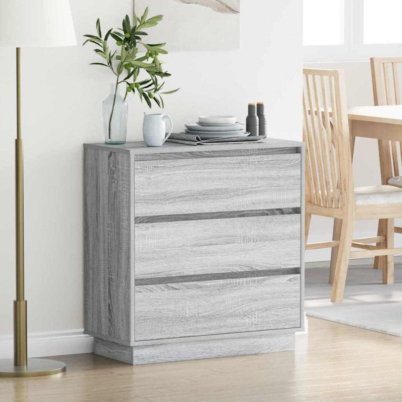 Szafka Nocna Szary 71 x 34,5 x 75 cm Materiał drewnopochodny