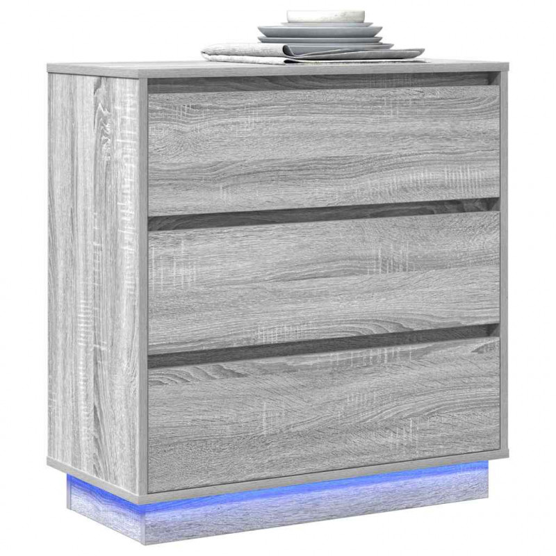 Szafka Nocna Szary 71 x 34,5 x 75 cm Materiał drewnopochodny