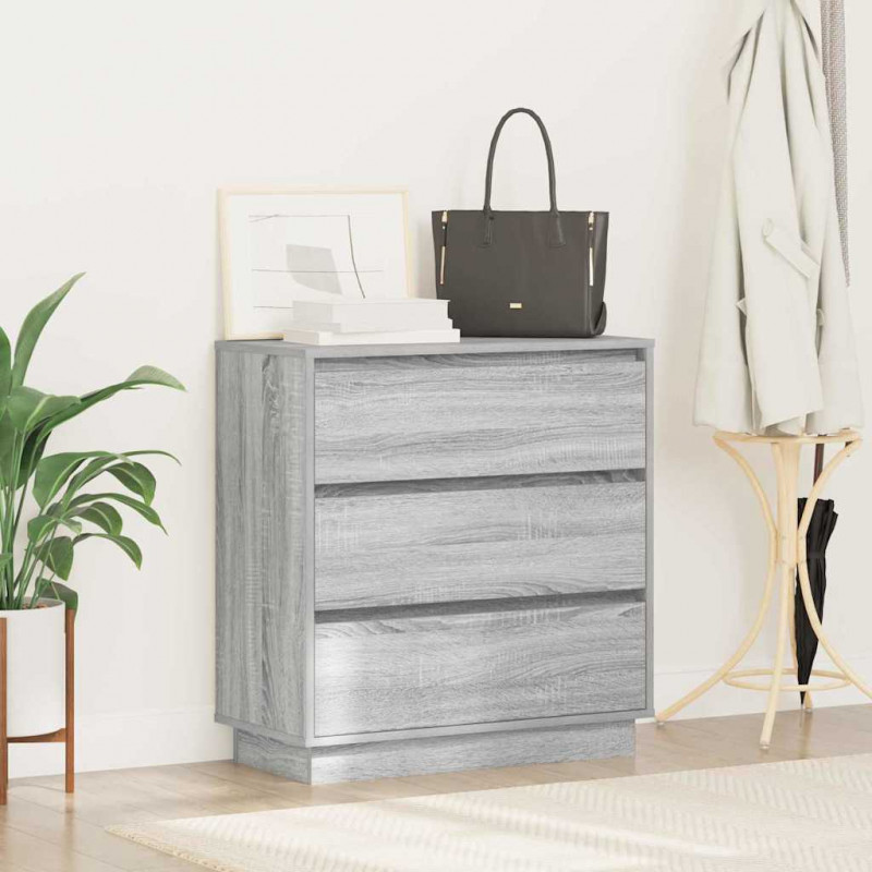 Szafka Nocna Szary 71 x 34,5 x 75 cm Materiał drewnopochodny