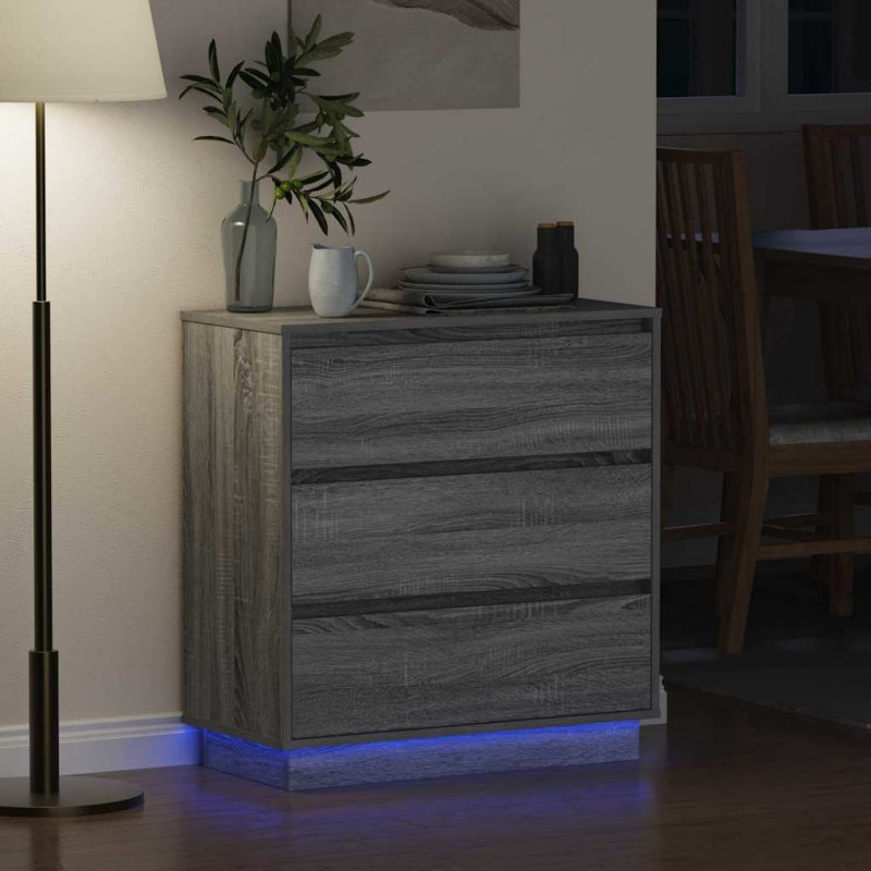 Szafka Nocna Szary 71 x 34,5 x 75 cm Materiał drewnopochodny