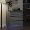 Szafka Nocna Szary 71 x 34,5 x 75 cm Materiał drewnopochodny