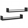 Półka ścienna 2 pcs Czarny Dąb 80 x 16 x 14 cm
