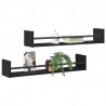 Półka ścienna 2 pcs Czarny Dąb 80 x 16 x 14 cm