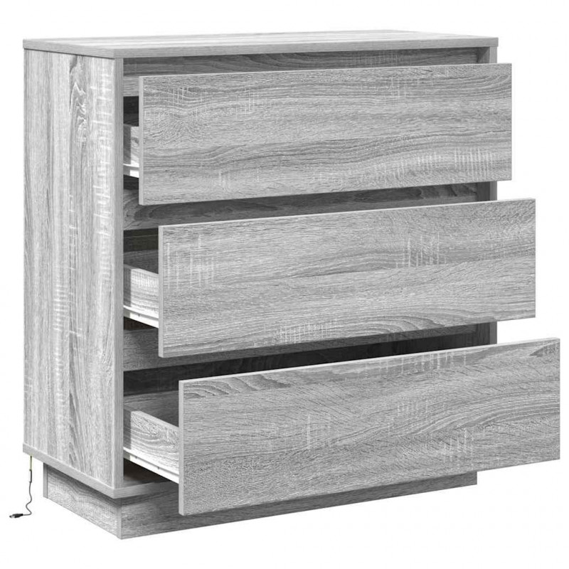 Szafka Nocna Szary 71 x 34,5 x 75 cm Materiał drewnopochodny
