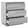 Szafka Nocna Szary 71 x 34,5 x 75 cm Materiał drewnopochodny