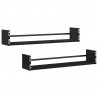 Półka ścienna 2 pcs Czarny Dąb 80 x 16 x 14 cm
