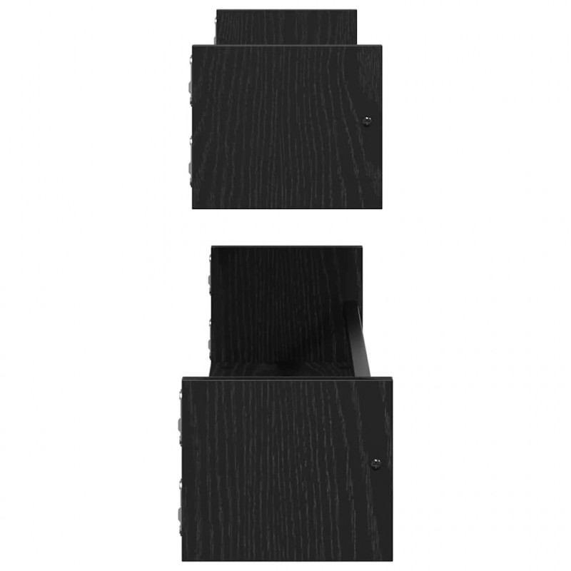 Półka ścienna 2 pcs Czarny Dąb 80 x 16 x 14 cm