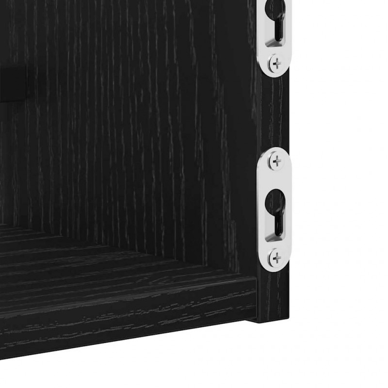 Półka ścienna 2 pcs Czarny Dąb 80 x 16 x 14 cm