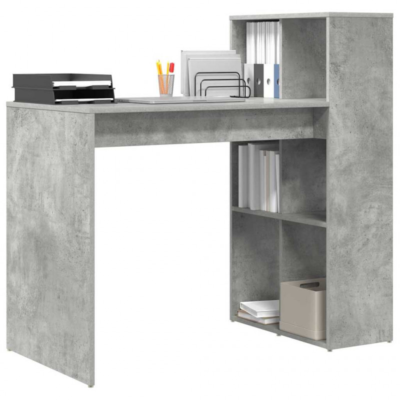 Biurko z półką Betonowy szary 108 x 55 x 103.5 cm