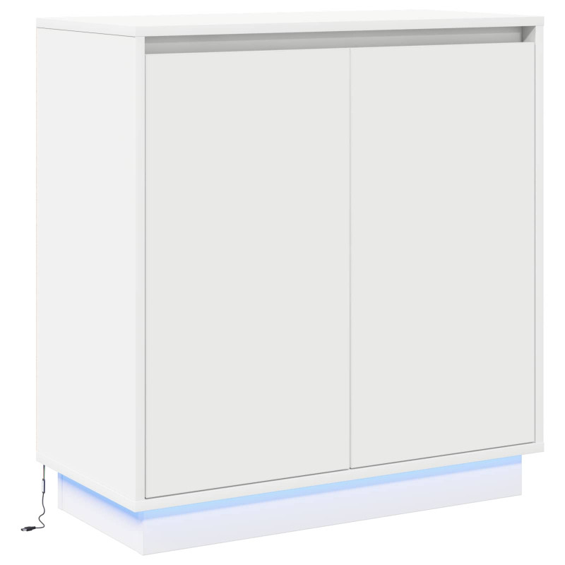 Komoda LED Biały 71 x 34,5 x 75 cm Materiał drewnopochodny