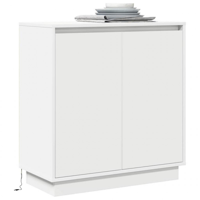 Komoda LED Biały 71 x 34,5 x 75 cm Materiał drewnopochodny