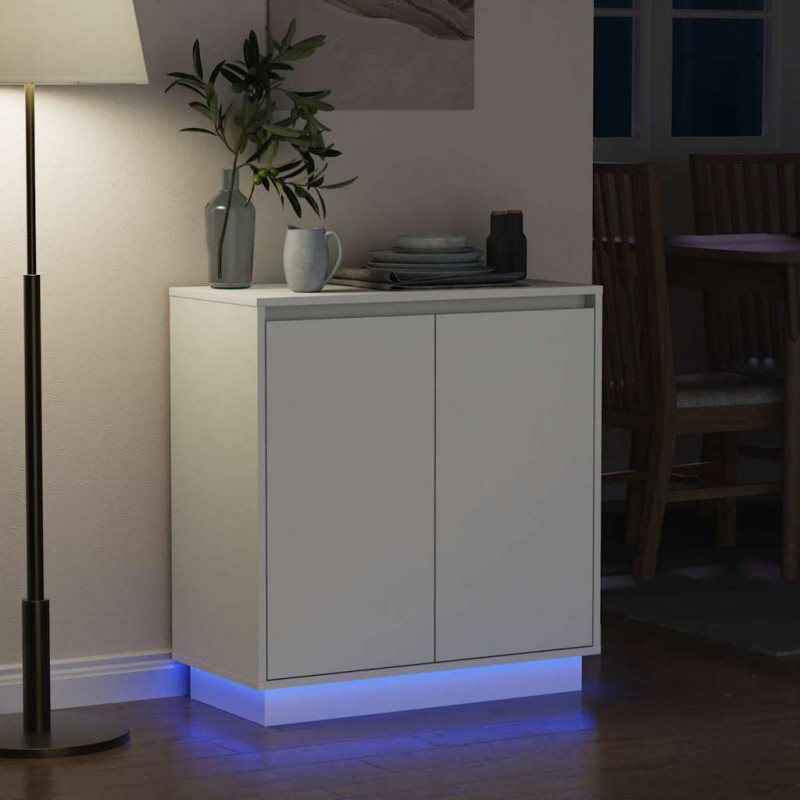 Komoda LED Biały 71 x 34,5 x 75 cm Materiał drewnopochodny