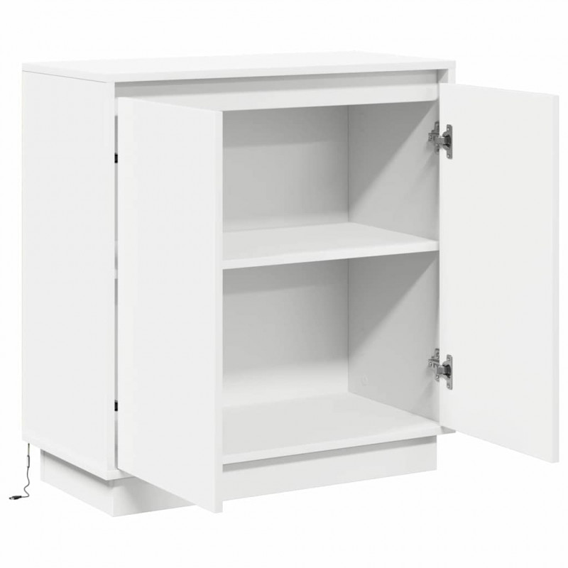 Komoda LED Biały 71 x 34,5 x 75 cm Materiał drewnopochodny