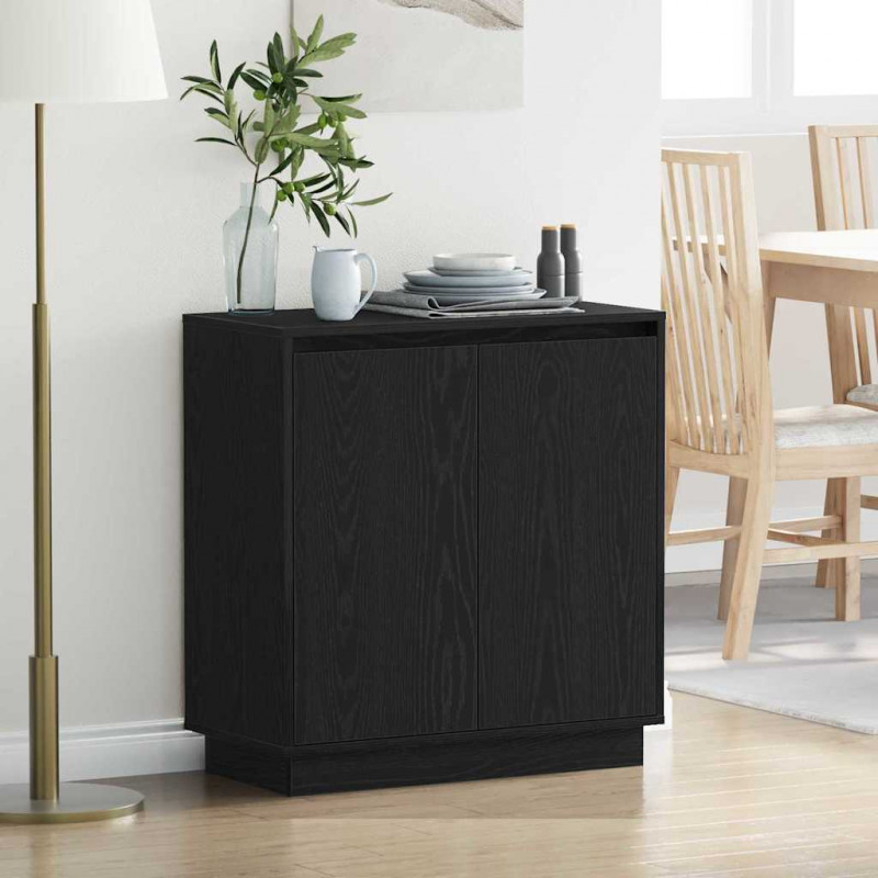 Bufet Czarny Dąb 71 x 34.5 x 75 cm Materiał drewnopochodny