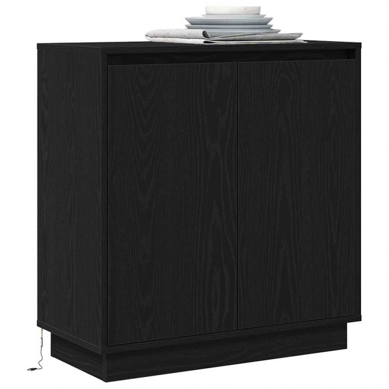 Bufet Czarny Dąb 71 x 34.5 x 75 cm Materiał drewnopochodny