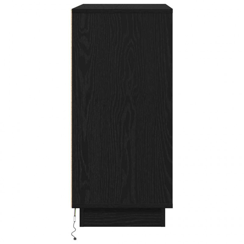 Bufet Czarny Dąb 71 x 34.5 x 75 cm Materiał drewnopochodny