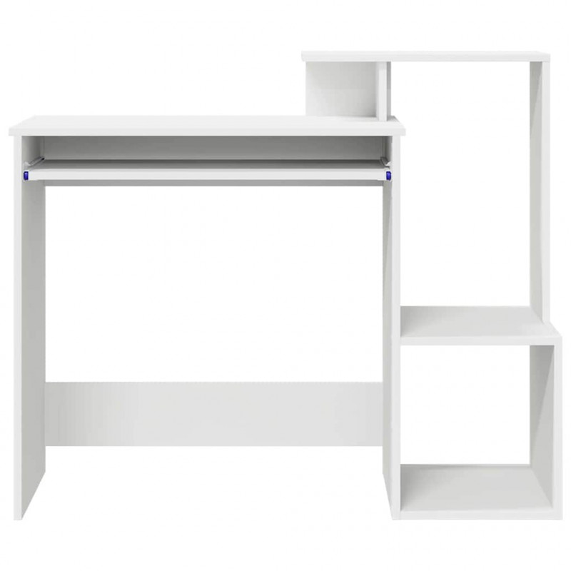 Biurko z półką Biały 106 x 41 x 88.5 cm Materiał drewnopochodny