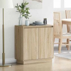 Komoda LED Dąb Sonoma 71 x 34,5 x 75 cm Materiał drewnopochodny