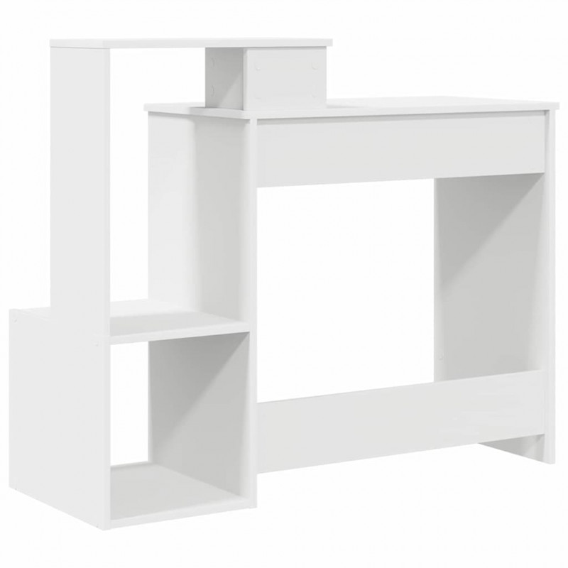 Biurko z półką Biały 106 x 41 x 88.5 cm Materiał drewnopochodny