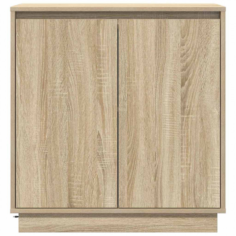 Komoda LED Dąb Sonoma 71 x 34,5 x 75 cm Materiał drewnopochodny