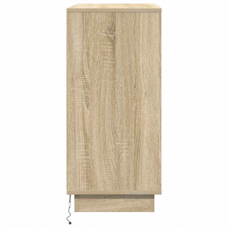 Komoda LED Dąb Sonoma 71 x 34,5 x 75 cm Materiał drewnopochodny