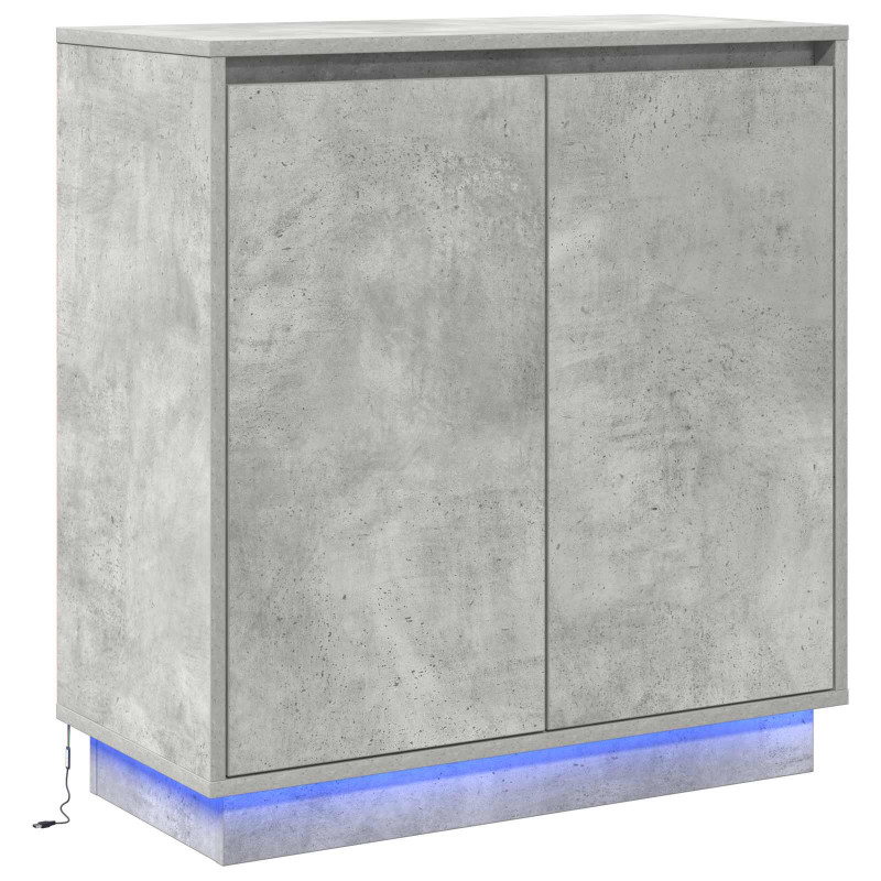 Komoda LED Ze LED Lights Betonowy szary 71 x 34,5 x 75 cm