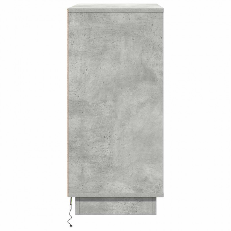 Komoda LED Ze LED Lights Betonowy szary 71 x 34,5 x 75 cm